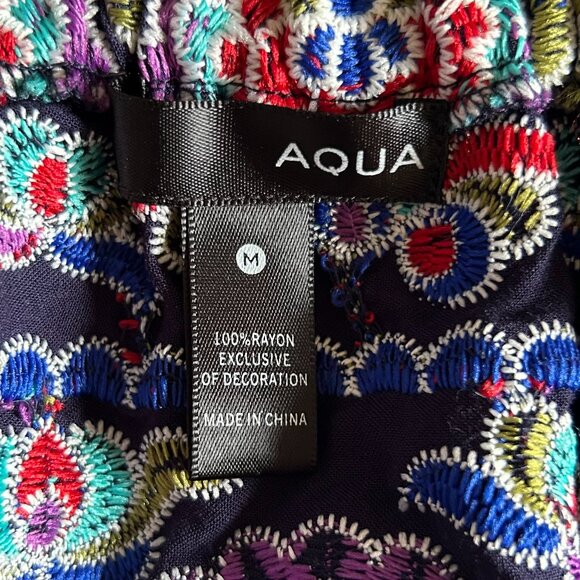 Aqua Romeo & Juliet Embroidered Off Shoulder Top Multi Size M - Picture 7 of 8